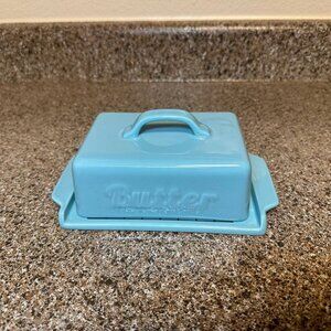 DOWAN Porcelain Butter Dish – Blue (Used, Knife Holder Broken)